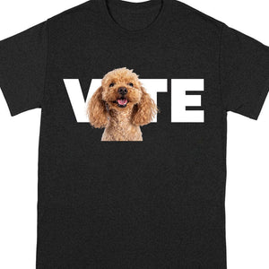 GeckoCustom Custom Portrait Photo Vote My Dog Dark Shirt TA29 890272 Premium Tee (Favorite) / P Black / S
