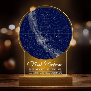 GeckoCustom Custom Star Map By Date Anniversary Gift Acrylic Plaque LED Night Light TH10 892277 Acrylic / 4.5"x7.9"