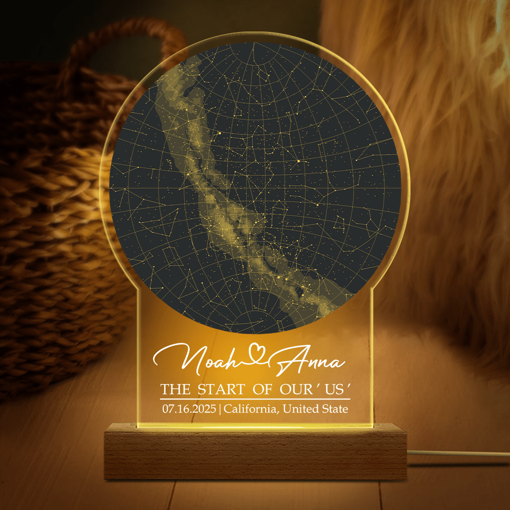 GeckoCustom Custom Star Map By Date Anniversary Gift Acrylic Plaque LED Night Light TH10 892277 Acrylic / 4.5"x7.9"