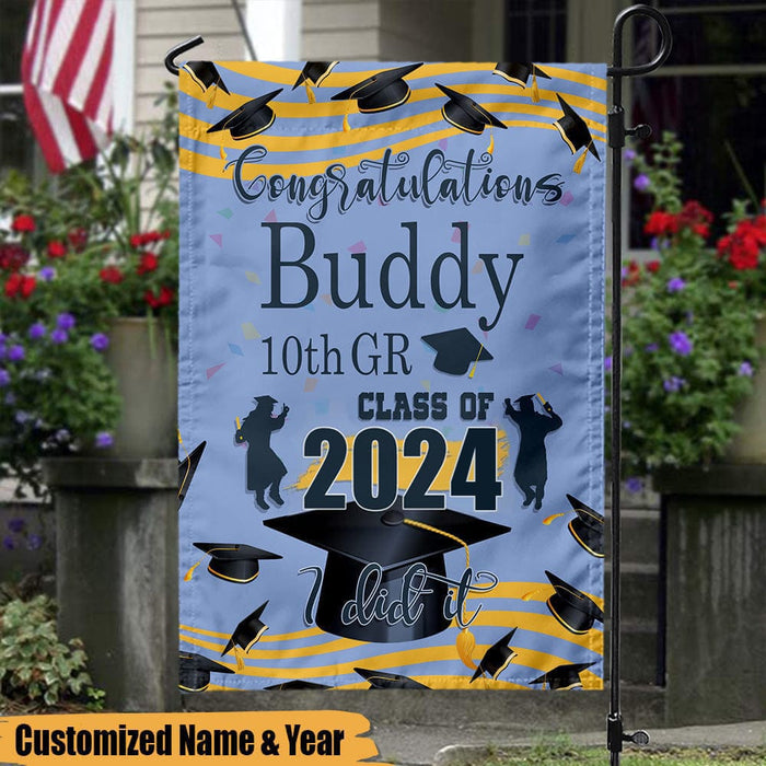 GeckoCustom Custom Text Congratulations Graduation Garden Flag, HN590