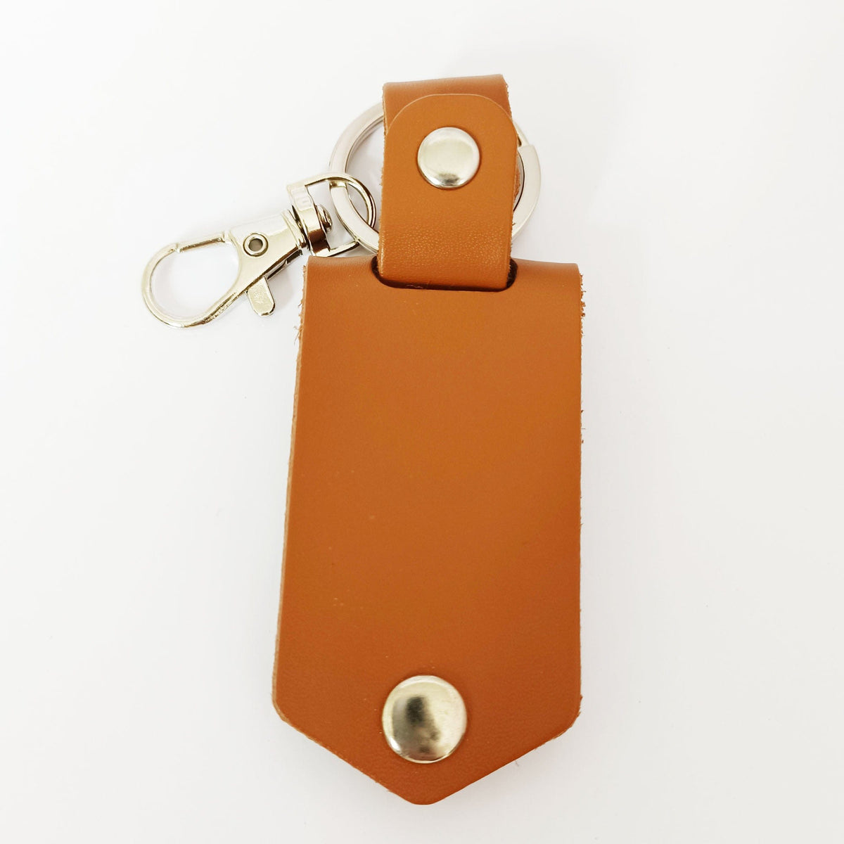 GeckoCustom Custom Text Vintage Leather Photo Keychain C250
