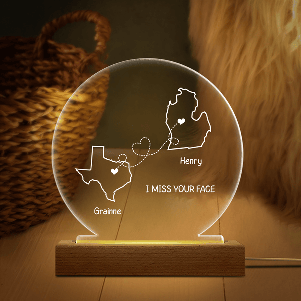 Custom Two Map For Couple Valentine Acrylic Plaque LED Night Light Th10 892191