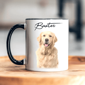 GeckoCustom Custom Watercolor Dog Cat Pet Photo Accent Mug HA75 891804