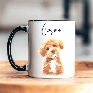 GeckoCustom Custom Watercolor Dog Cat Pet Photo Accent Mug HA75 891804