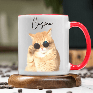 GeckoCustom Custom Watercolor Dog Cat Pet Photo Accent Mug HA75 891804