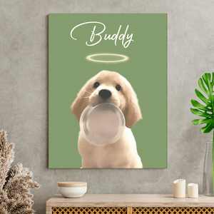 GeckoCustom Custom Watercolor Dog Cat Pet Photo Memorial Picture Frame Poster Canvas HA75 891800