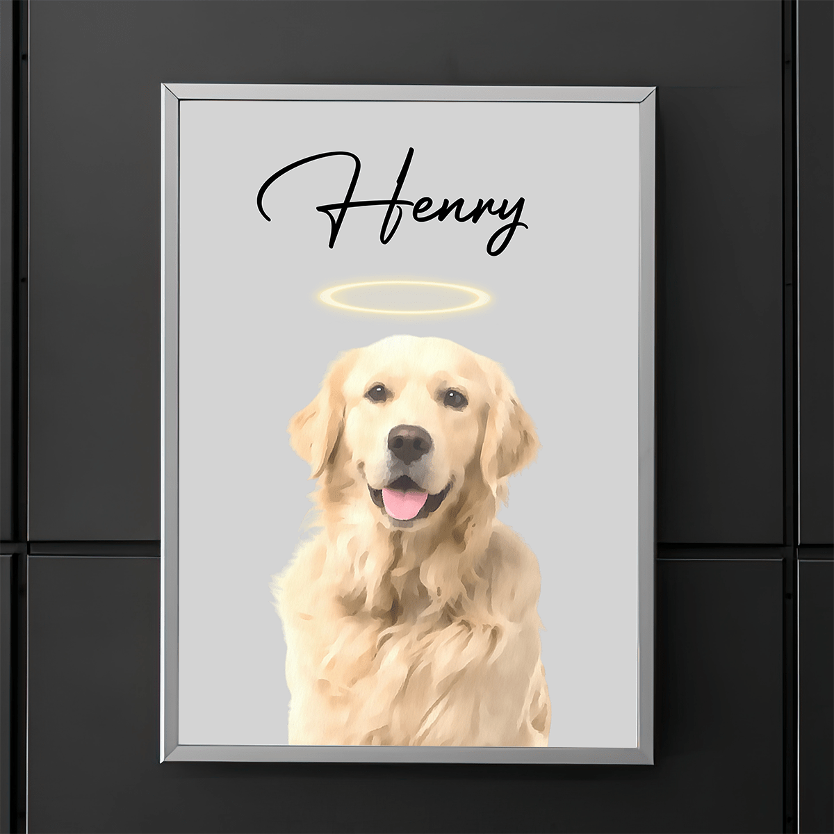 GeckoCustom Custom Watercolor Dog Cat Pet Photo Memorial Picture Frame Poster Canvas HA75 891800