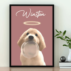 GeckoCustom Custom Watercolor Dog Cat Pet Photo Memorial Picture Frame Poster Canvas HA75 891800