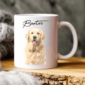 GeckoCustom Custom Watercolor Dog Cat Pet Photo White Mug HA75 891802