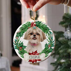 GeckoCustom Customize Photo Dog Ceramic Ornament For Christmas DA199 889847 3 inch