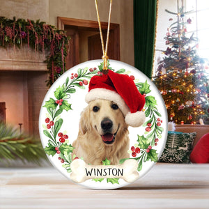 GeckoCustom Customize Photo Dog Ceramic Ornament For Christmas DA199 889847 3 inch