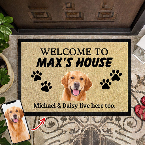 GeckoCustom Customize Photo Welcome To House Dog Doormat DA199 888838 15x24in-40x60cm