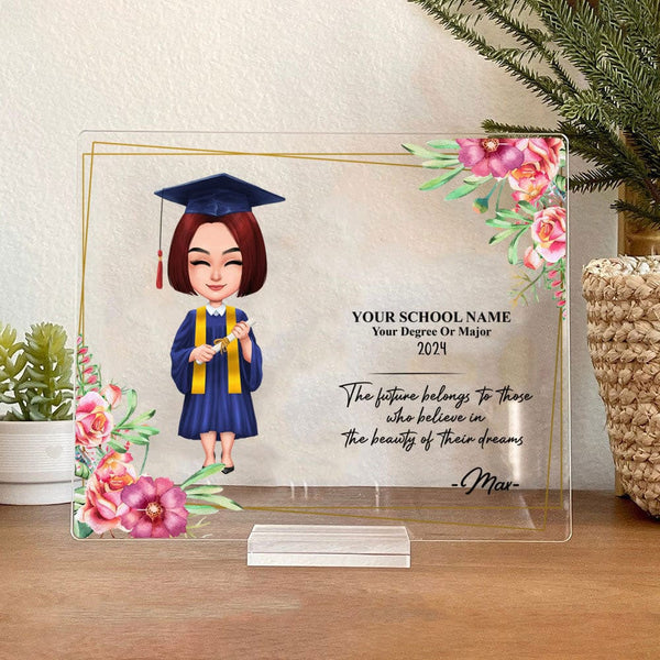 Customized Chibi Graduation Acrylic Plaque and Stand, Graduation Gift ...