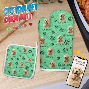 GeckoCustom Customized Photo Dog Paw For Dog Lovers Oven Mitt DA199 889016 1 Oven Mitt & 1 Pot Holder