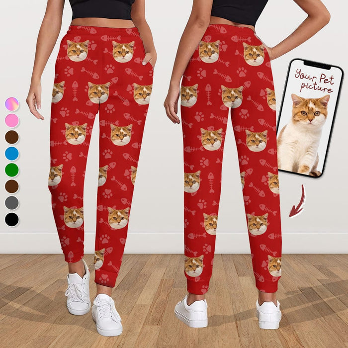 GeckoCustom Customized Sweatpants Upload Photos Dog Cat Christmas Gift For Men and Women's N369 888745 120728 For Woman / S
