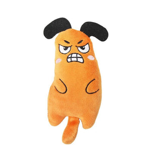 GeckoCustom Cute Cat Toys Funny Interactive Plush Cat Toy Mini Teeth Grinding Catnip Toys Kitten Chewing Mouse Toy Pets Accessories orange