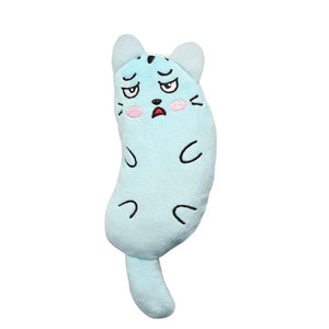 GeckoCustom Cute Cat Toys Funny Interactive Plush Cat Toy Mini Teeth Grinding Catnip Toys Kitten Chewing Mouse Toy Pets Accessories blue