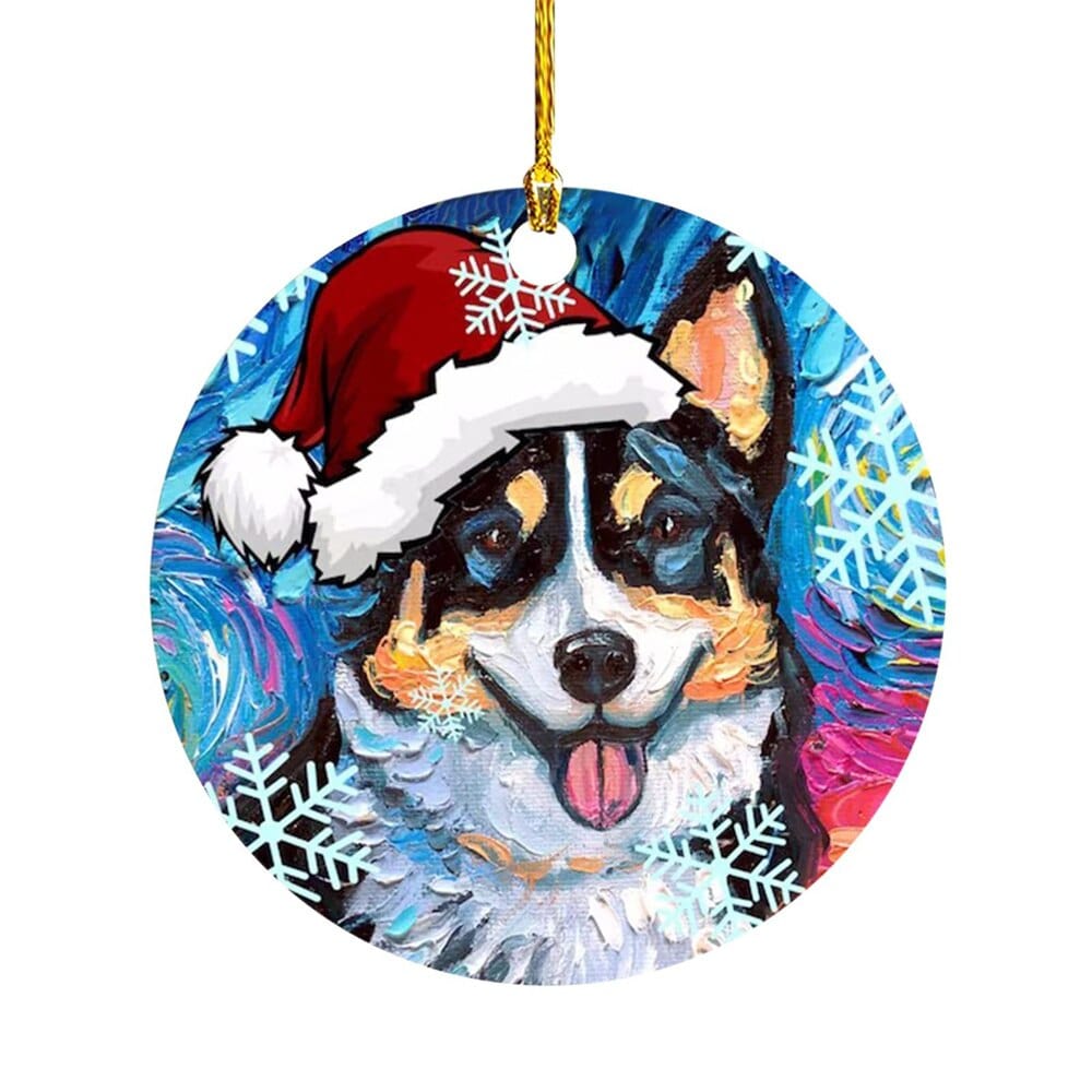 GeckoCustom 1Pcs Christmas Cute Dog Cat with Hat Pendant Xmas Decoration Pendant Cartoon Christmas Tree Pendant Home Car Backpack Ornament