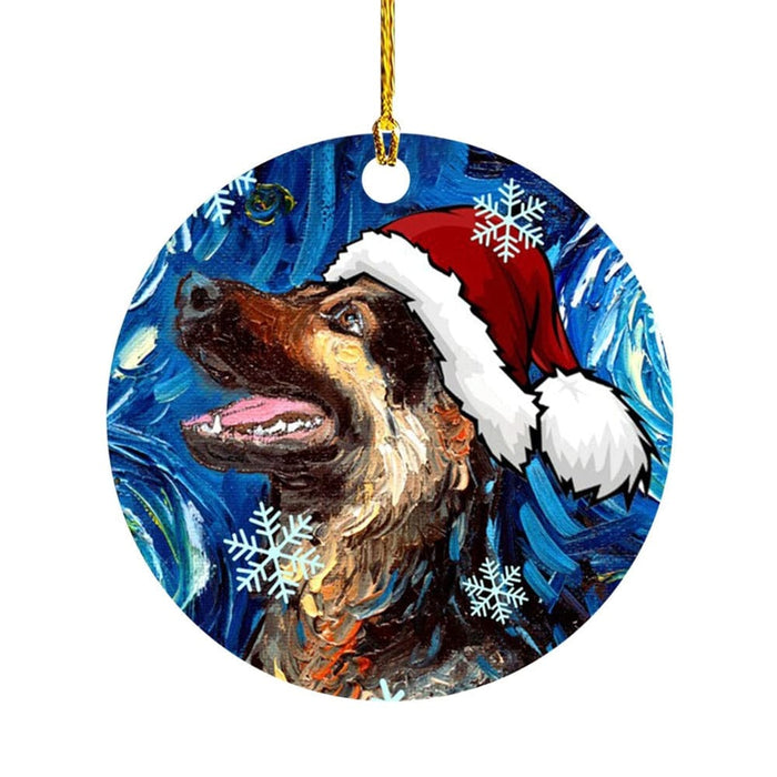 GeckoCustom Cute Dog Cat with Hat Christmas Tree Ornament 3