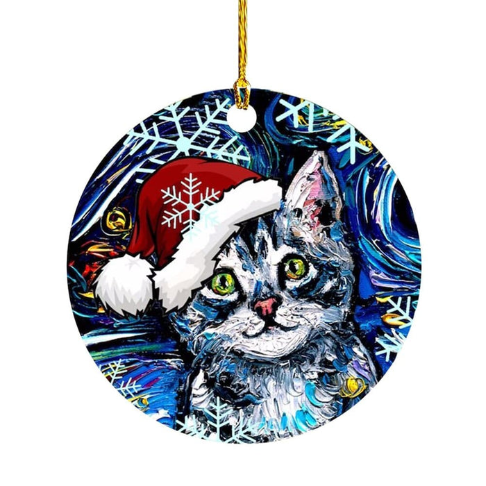 GeckoCustom Cute Dog Cat with Hat Christmas Tree Ornament 14