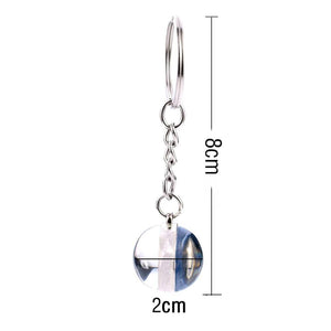 GeckoCustom Cute Dog Double Side Glass Ball Keychain