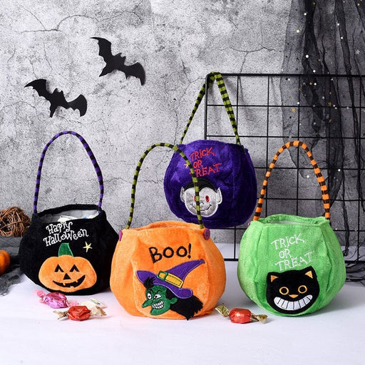 GeckoCustom Cute Halloween Portable Pumpkin Bag Trick Or Treat Kids Candy Bag Happy Halloween Day Gift Pumpkin Backpack Shoulder Bag