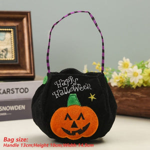 GeckoCustom Cute Halloween Portable Pumpkin Bag Trick Or Treat Kids Candy Bag Happy Halloween Day Gift Pumpkin Backpack Shoulder Bag as shows 2