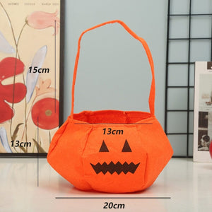 GeckoCustom Cute Halloween Portable Pumpkin Bag Trick Or Treat Kids Candy Bag Happy Halloween Day Gift Pumpkin Backpack Shoulder Bag as shows 8