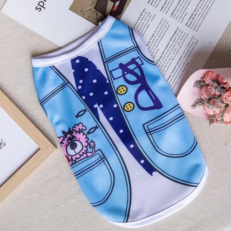 GeckoCustom Cute Sphynx Cat Shirt Vest for Cats Gotas Summer Breathable Pet Clothes Clohting Katten Kedi Mascotas Costume Dog Suit Ropa Para 4 / XS