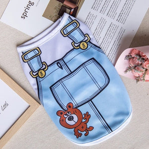 GeckoCustom Cute Sphynx Cat Shirt Vest for Cats Gotas Summer Breathable Pet Clothes Clohting Katten Kedi Mascotas Costume Dog Suit Ropa Para 3 / XS