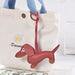 GeckoCustom Dachshund PU Leather Dog Keychains Red