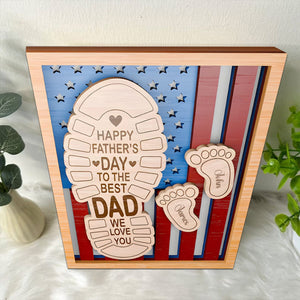 GeckoCustom Dad And Kid Hands Stand Decor Father's Day Personalized Gift DM01 890883 7.58x8.5 inches