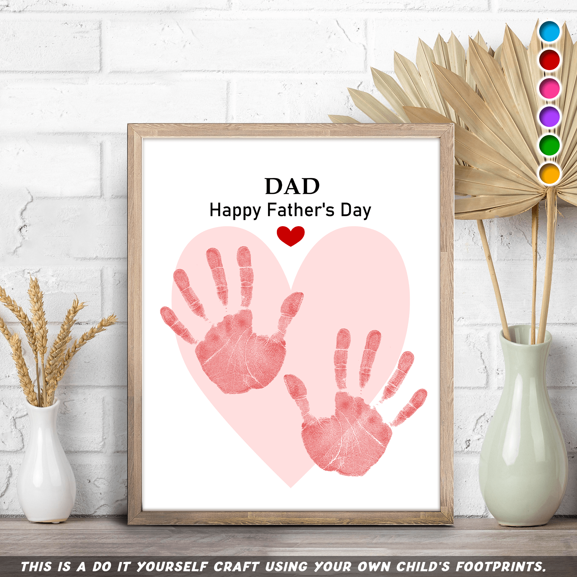 GeckoCustom Dad Happy Father's Day With DIY Handprint Picture Frame HO82 890590