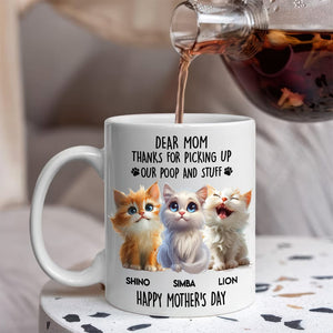 GeckoCustom Dad Mom Thanks For Picking Up My Poop And Stuff Personalized White Mug Gift For Cat Lovers CH07 895240