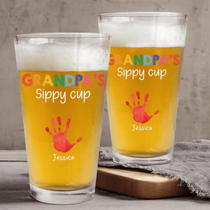 GeckoCustom Dad's, Mom's Sippy Cup Personalized Gift Print Beer Glass Personalized Gift HA75 890660 16oz