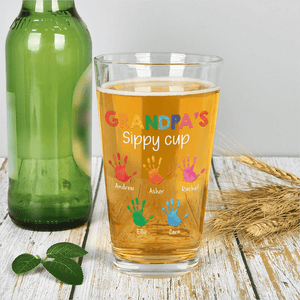 GeckoCustom Dad's, Mom's Sippy Cup Personalized Gift Print Beer Glass Personalized Gift HA75 890660 16oz