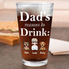 GeckoCustom Dad's Reasons To Drink Father's Day Print Beer Glass Personalized Gift TH10 891065 16oz / 2 sides