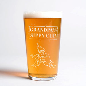 GeckoCustom Daddy's Sippy Cup Beer Glass Personalized Gift HO82 890528 16oz
