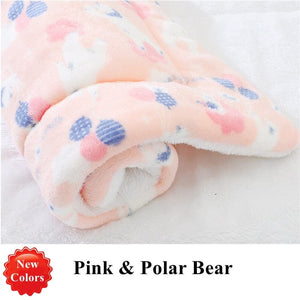 GeckoCustom Dog Bed Thickened Dog Mat Pet Cat Soft Fleece Pad Blanket Bed Mat Cushion Home Washable Rug Keep Warm Pet Supplies  cama perro Pink Polar Bear / XS 32x25cm / China