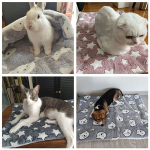 GeckoCustom Dog Bed Thickened Dog Mat Pet Cat Soft Fleece Pad Blanket Bed Mat Cushion Home Washable Rug Keep Warm Pet Supplies  cama perro