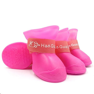 GeckoCustom Dog cat anti-slip rubber boot Pink / S