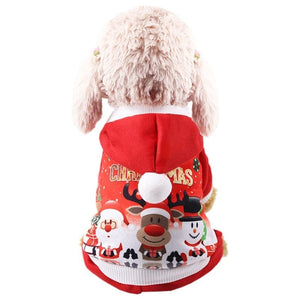 GeckoCustom Dog Christmas Clothes Winter Warm Pet Clothes for Small Medium Dogs Elk Santa Claus Dog Cats Coat Hoodies Christmas Dogs Costume Snowman / XS