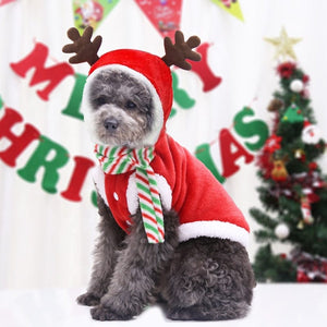 GeckoCustom Dog Christmas Clothes Winter Warm Pet Clothes for Small Medium Dogs Elk Santa Claus Dog Cats Coat Hoodies Christmas Dogs Costume
