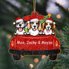 GeckoCustom Dog Christmas Red Truck Christmas Personalized Gift Wood Ornament HA75 891228