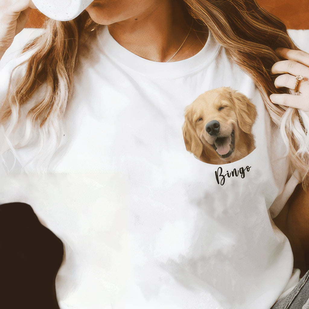Custom t shirt with dog face sale