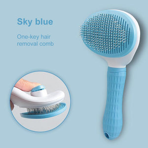 GeckoCustom Dog Hair Remover Brush Cat Dog Hair Grooming And Care Comb For Long Hair Dog Pet Removes Hairs Cleaning Bath Brush Dog Supplies oval blue