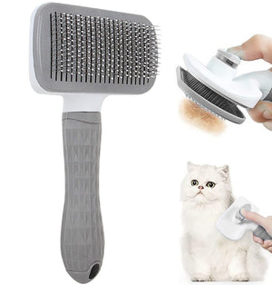 GeckoCustom Dog Hair Remover Brush Cat Dog Hair Grooming And Care Comb For Long Hair Dog Pet Removes Hairs Cleaning Bath Brush Dog Supplies square grey