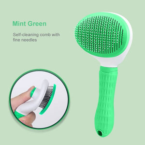 GeckoCustom Dog Hair Remover Brush Cat Dog Hair Grooming And Care Comb For Long Hair Dog Pet Removes Hairs Cleaning Bath Brush Dog Supplies oval green