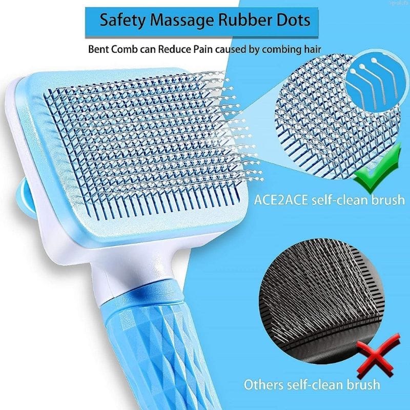 GeckoCustom Dog Hair Remover Brush Cat Dog Hair Grooming And Care Comb For Long Hair Dog Pet Removes Hairs Cleaning Bath Brush Dog Supplies