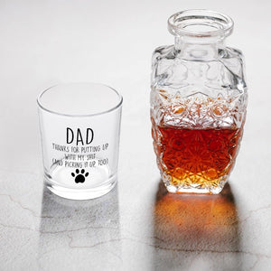 GeckoCustom Dog Lover Gifts, Funny Dog Dad Old Fashioned Glass, Funny Father’S Day Christmas Birthday Gifts for Dog Father Dog Lover Dad Husband Men from Daughter Son Wife, 10Oz Dad Whiskey Glass Transparent